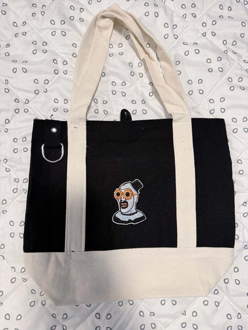 Terrifier Art the Clown Embroidered Canvas Mini Tote Bag